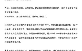 NIUTRON汽车发布公告：自游家 NV短期内无法交付 将在48小时内全额退款