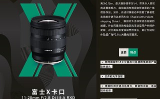 腾龙官宣开发富士X卡口11-20mm F2.8 计划春季上市