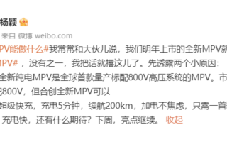 合创MPV标配800V高压系统，充电5分钟续航200km，年内亮相