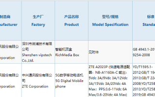 中兴旗舰新机通过3C认证，搭载骁龙8处理器，支持80W快充