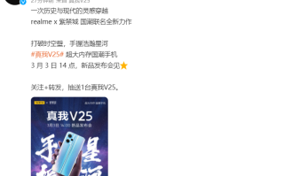 realme真我V25官宣3月3日发布，联名紫禁城推出国潮手机