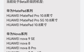 华为鸿蒙OS 3 Beta版最新尝鲜名单，nova8系列等机型可升级