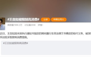 王自如被限制高消费，不看工资条的他，这下难以来去自如了