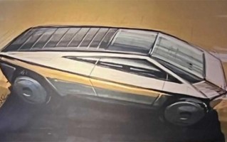 双门版特斯拉Cybertruck设计草图曝光 或为紧凑型Cybertruck设计稿