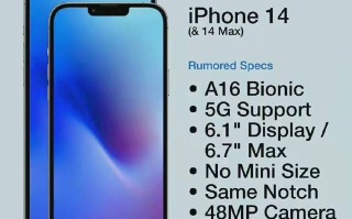 苹果iPhone14系列被爆将取消mini，Pro系列采用居中挖孔设计