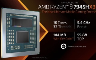 AMD发布锐龙9 7945HX3D：3D V-Cache登陆笔记本，游戏性能飙升